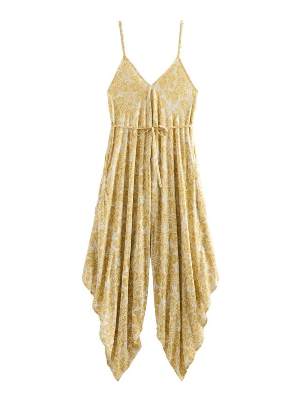 Black Market - Yellow Floral Spaghetti-Strap Boho Jumpsuit